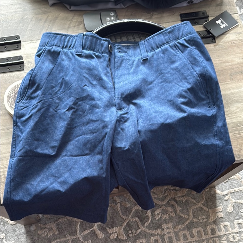 Under Armour Blue Flat Front Athletic Shorts